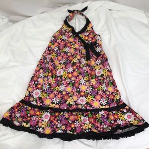 Youngland Floral Sparkle Halter Dress Size 6